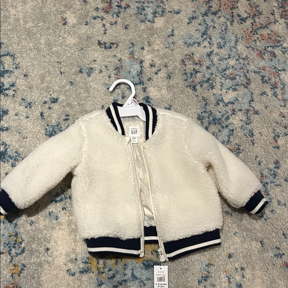 NWT GAP Kids Cream Fleece Bomber Jacket